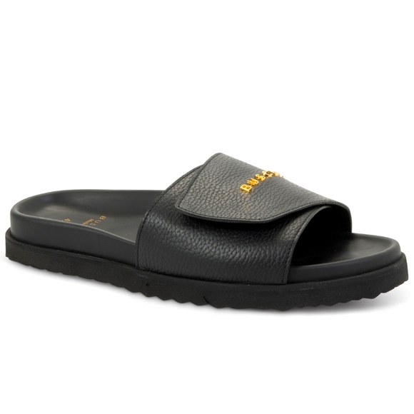 Buscemi Shoes - NIB BUSCEMI Scratch Pebbled Leather Black Slides Sandals sz 37